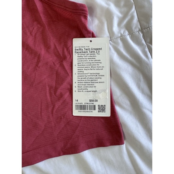 Lululemon Swiftly Tech Racerback Tank 2.0 Race Size 14 Dessert Red NWT - Picture 5 of 10